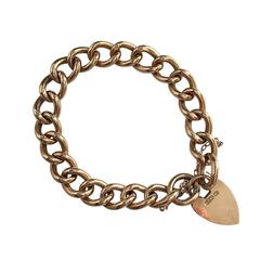Victorian Curb Link Bracelet with Chased Engraving and Padlock