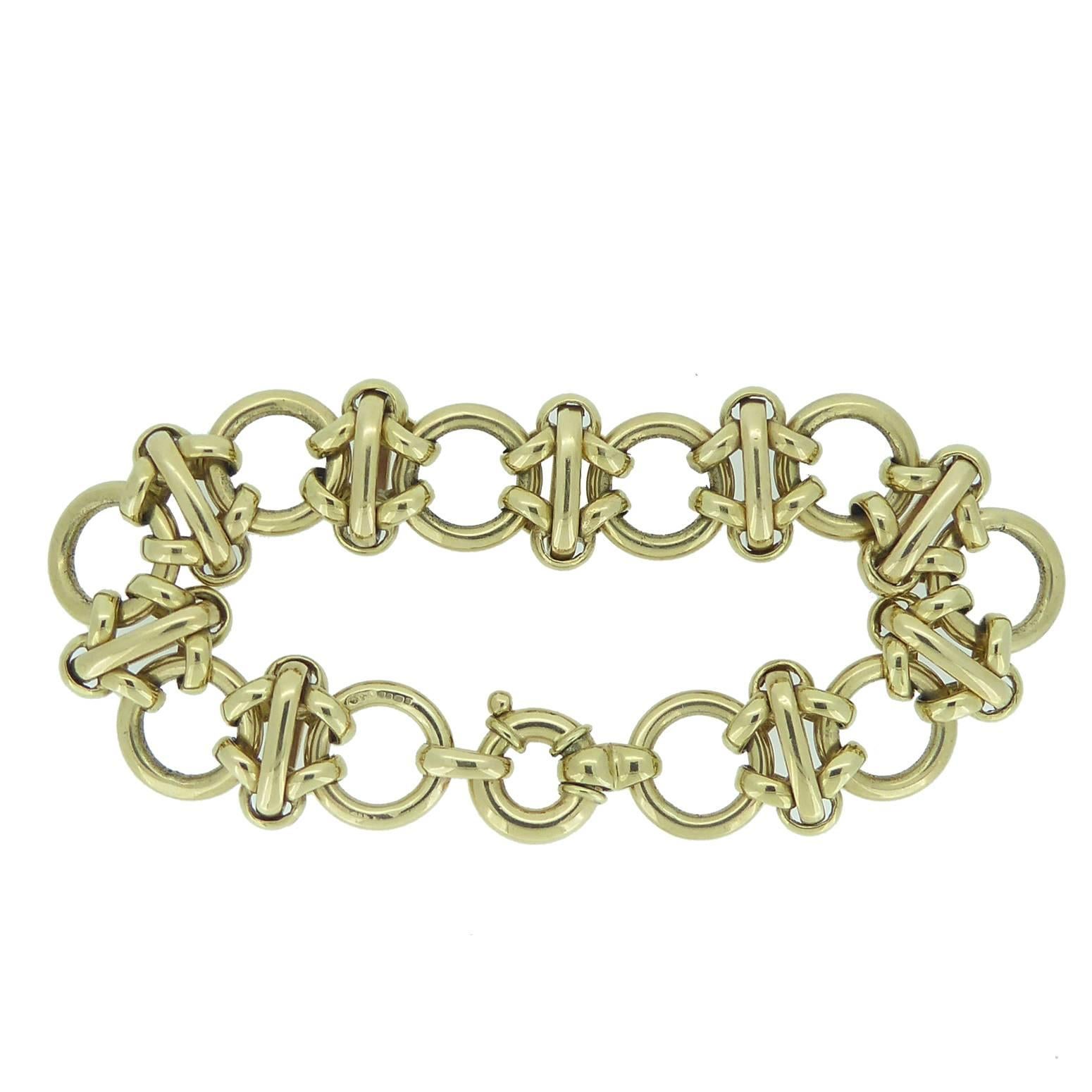 Women's or Men's Vintage Gold Bracelet, circa 1990s, Contemporary Style