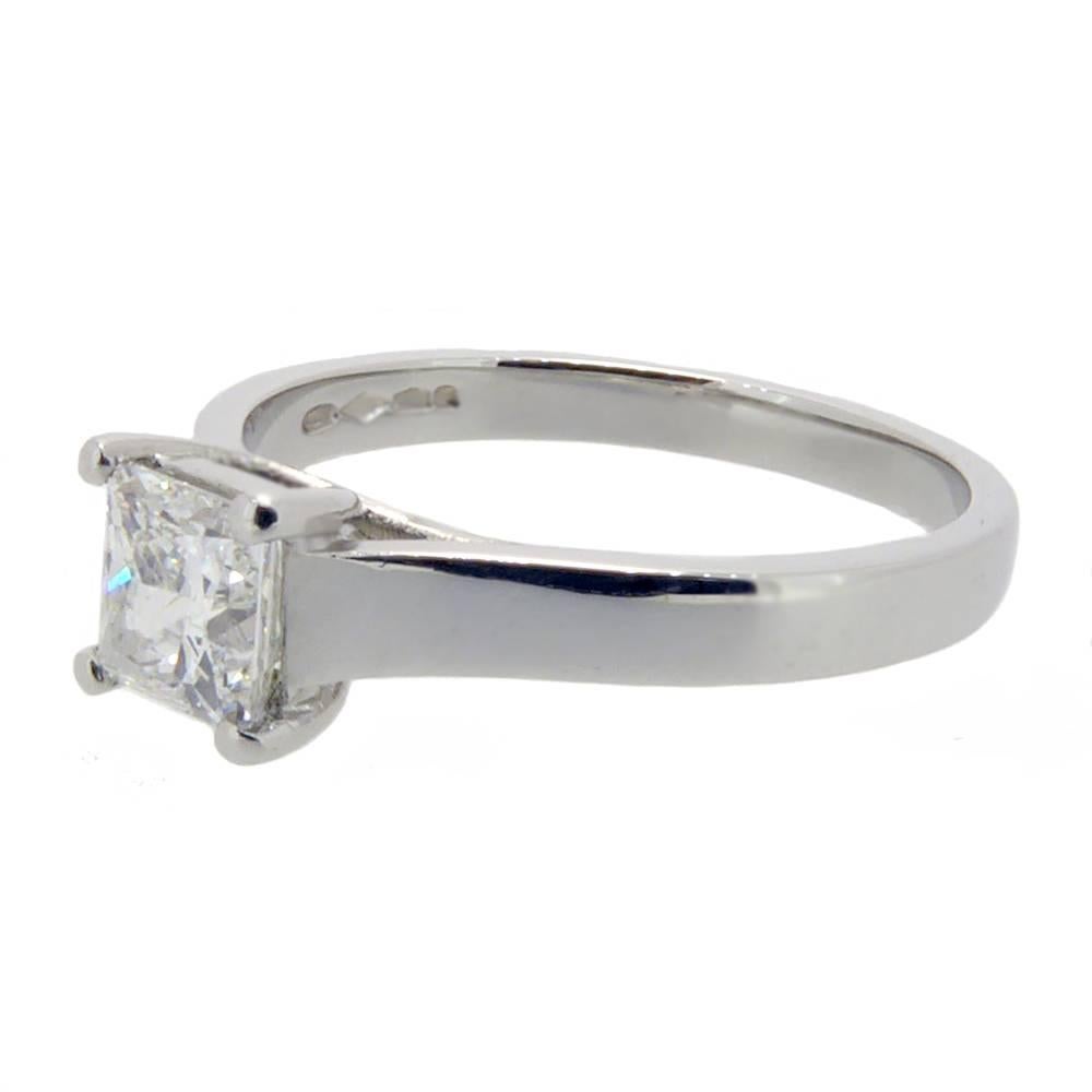 Contemporary GIA Certified Diamond Solitaire Ring, 0.71 Carat, Platinum