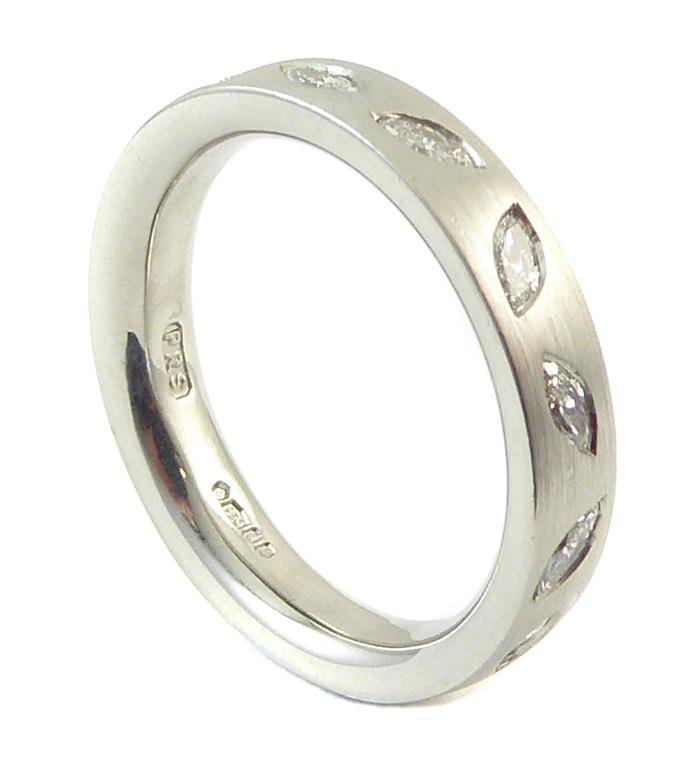 Marquise Diamond Wedding  Eternity Ring  Platinum  Band UK  