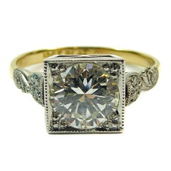 Vintage 1950s Diamond Solitaire Ring, 1.31 Carat