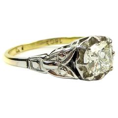 1950s Vintage Diamond Solitaire Engagement Ring, 0.90 Carat