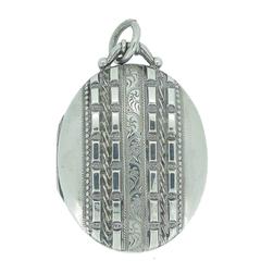 Antique Victorian Silver Locket Pendant, Hallmarked, Birmingham, 1883 12