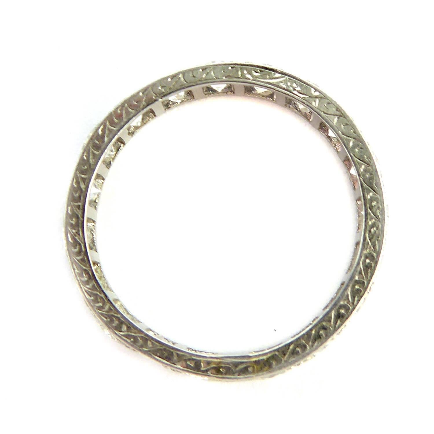 Women's Vintage Diamond Eternity Ring, 1.54 Carat, circa 1930s Era