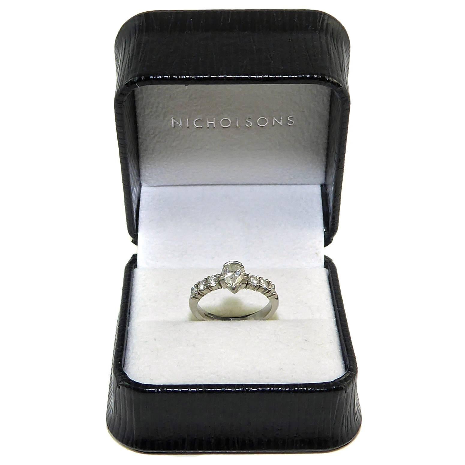 pre owned pear diamond ring