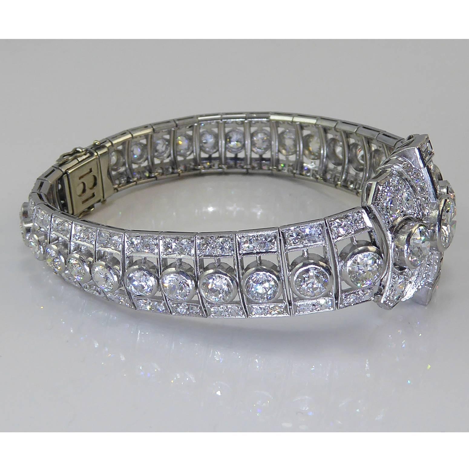 Art Deco Diamond Bracelet, Old Cut Diamonds, 16 Carat 2