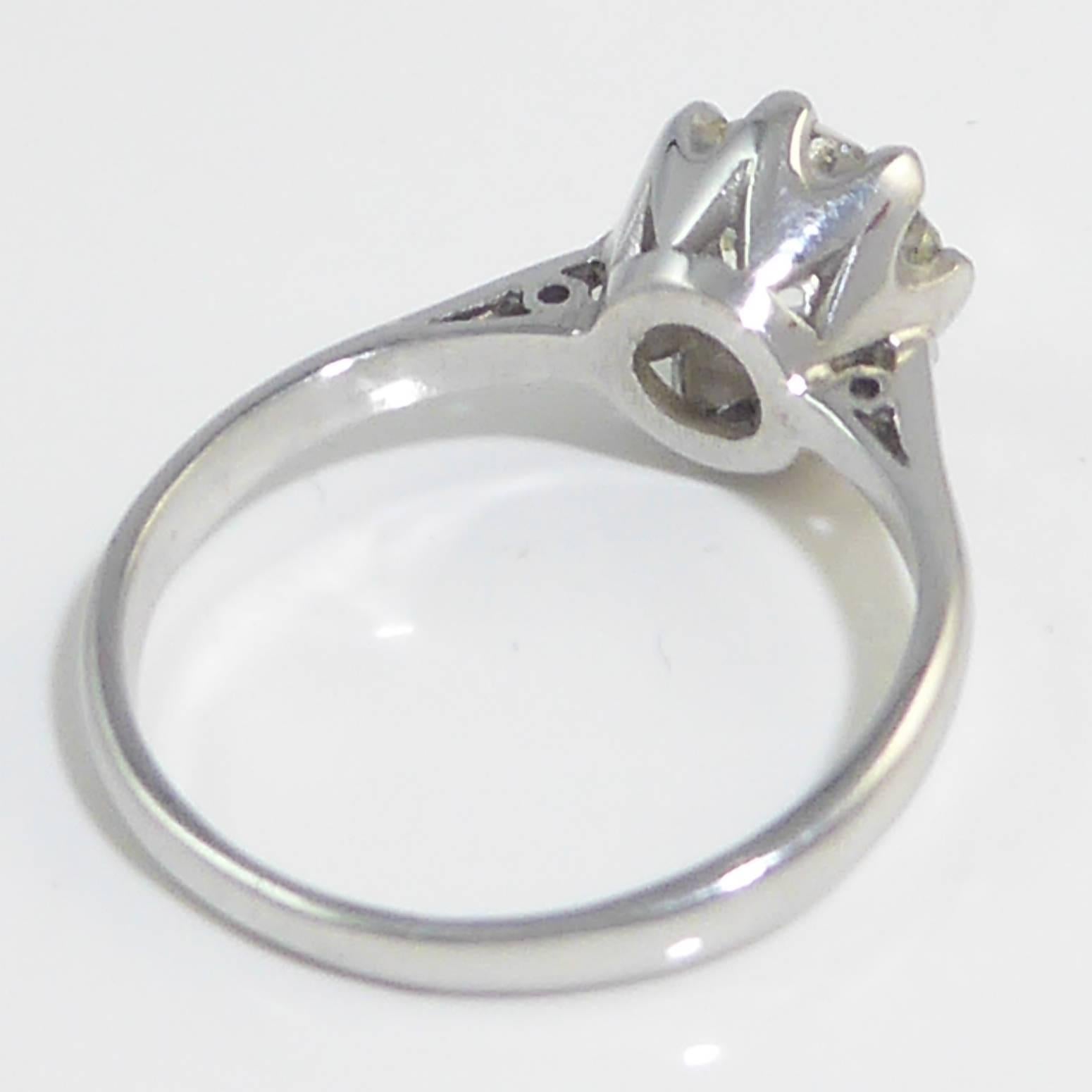 Certified Diamond Engagement Ring, 1.72 Carat Old European Cut, Millennium Mark In Excellent Condition In Yorkshire, West Yorkshire