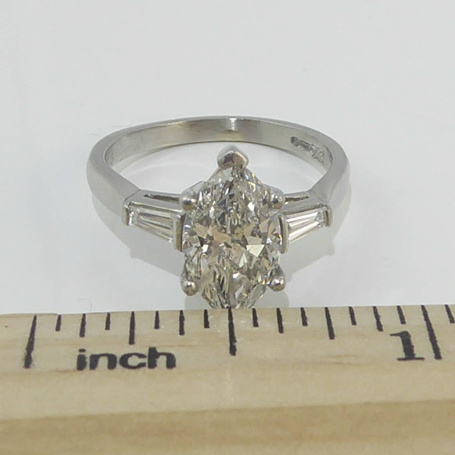 marquise diamond ring with baguettes