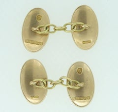 Antique Crest Gold Cufflinks, Coat of Arms, 15 Carat Gold Birmingham 1911