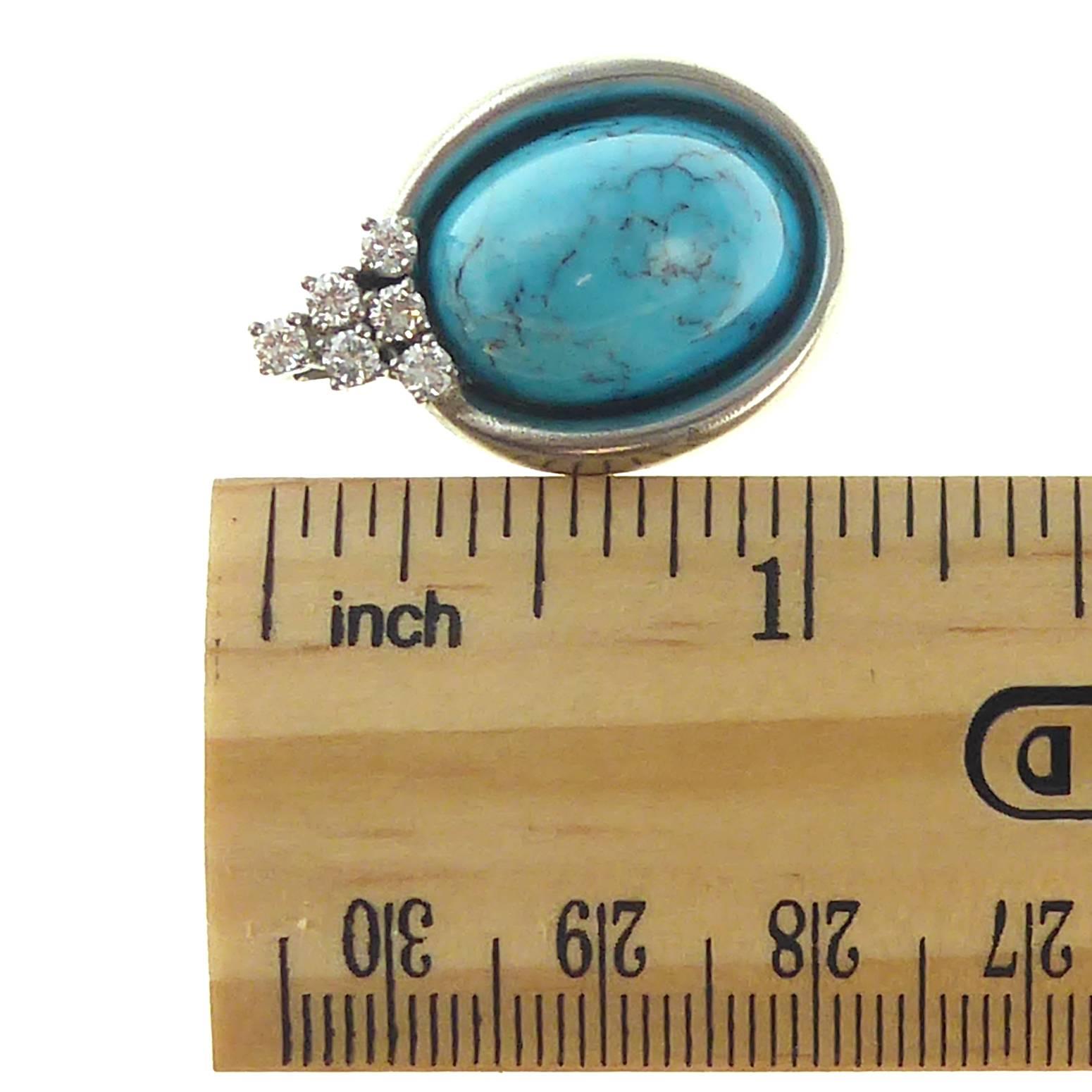Pre-Owned Turquoise and Diamond Pendant 3