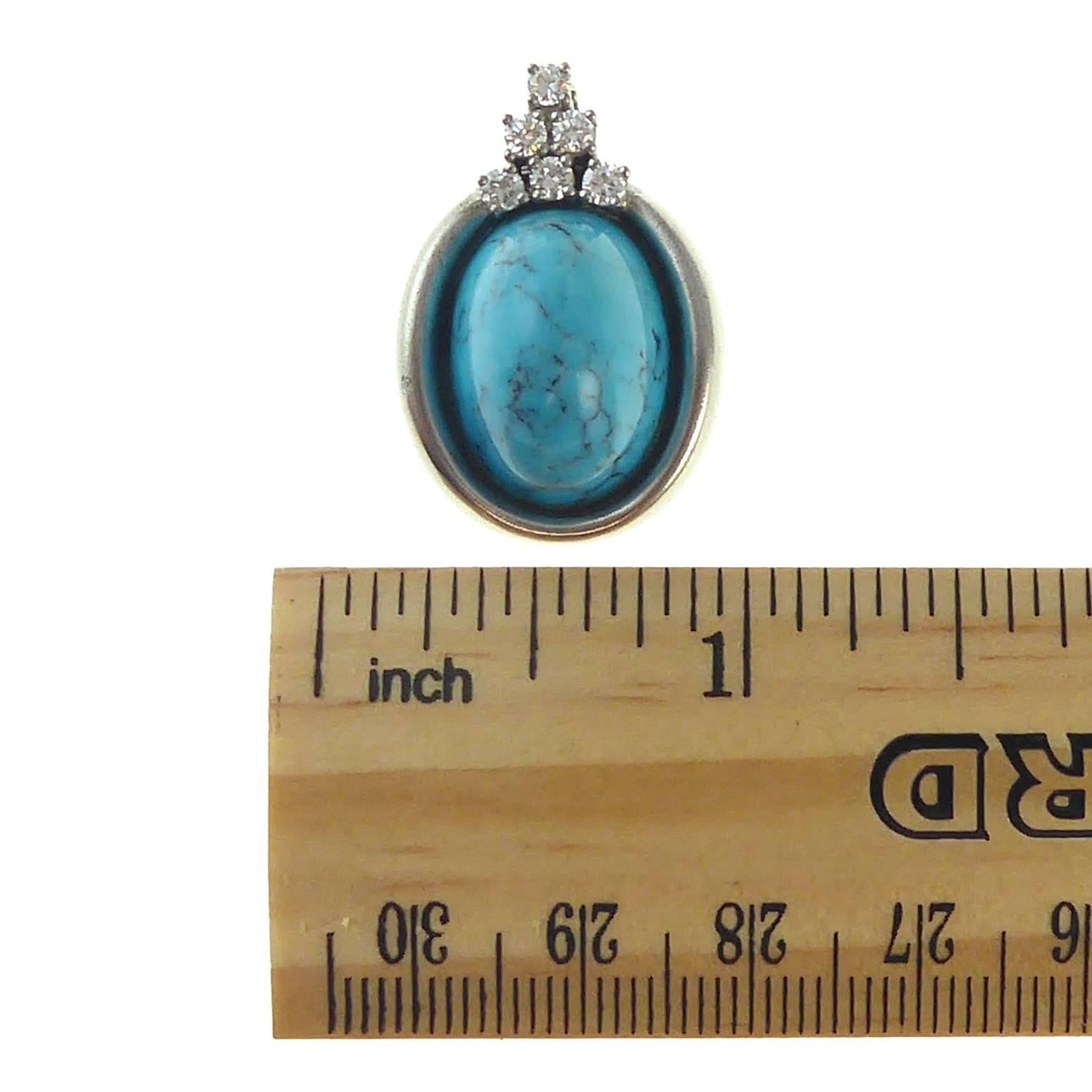 Pre-Owned Turquoise and Diamond Pendant 4