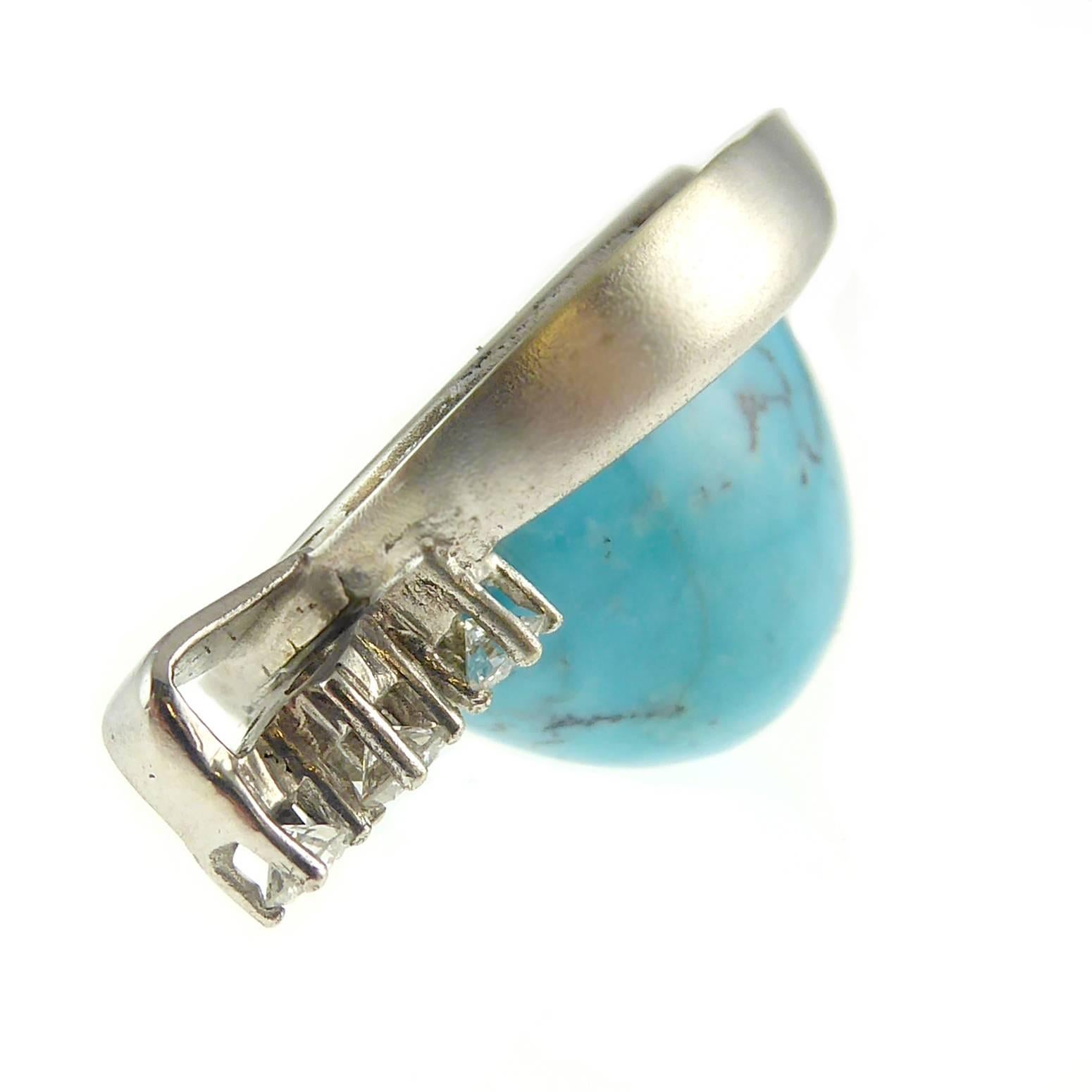 Pre-Owned Turquoise and Diamond Pendant 5