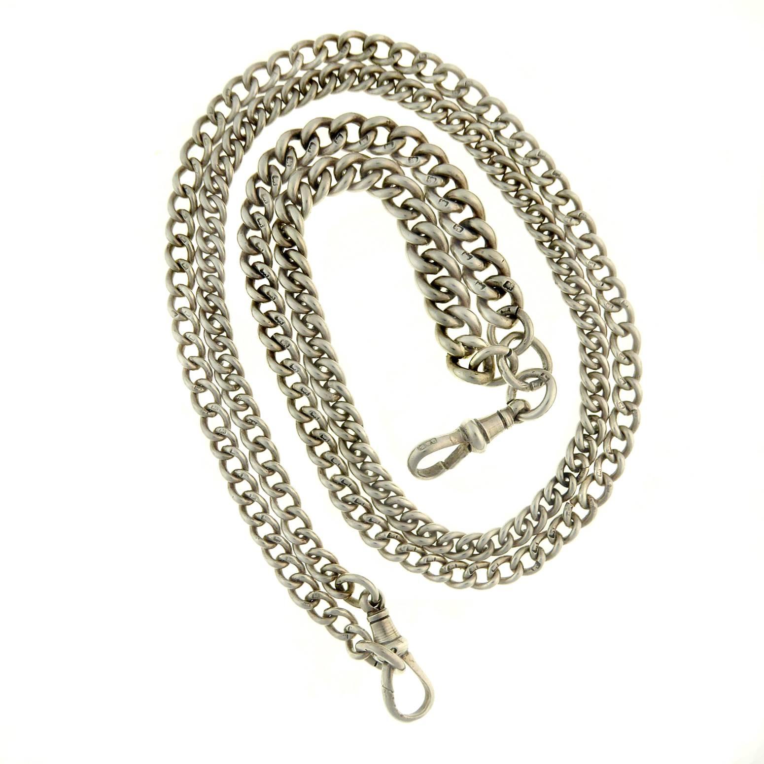 Victorian Silver Albert Curb Chain