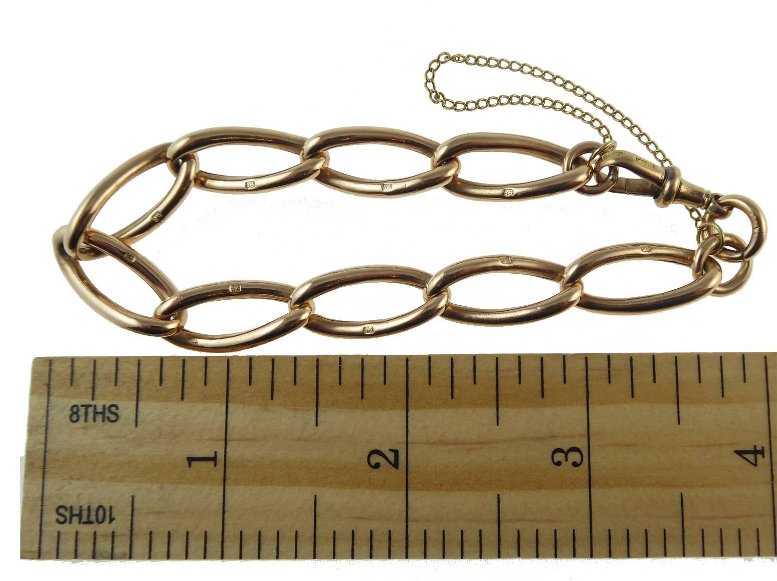 Antique Gold Link Bracelet, circa 1900s In Excellent Condition In Yorkshire, West Yorkshire