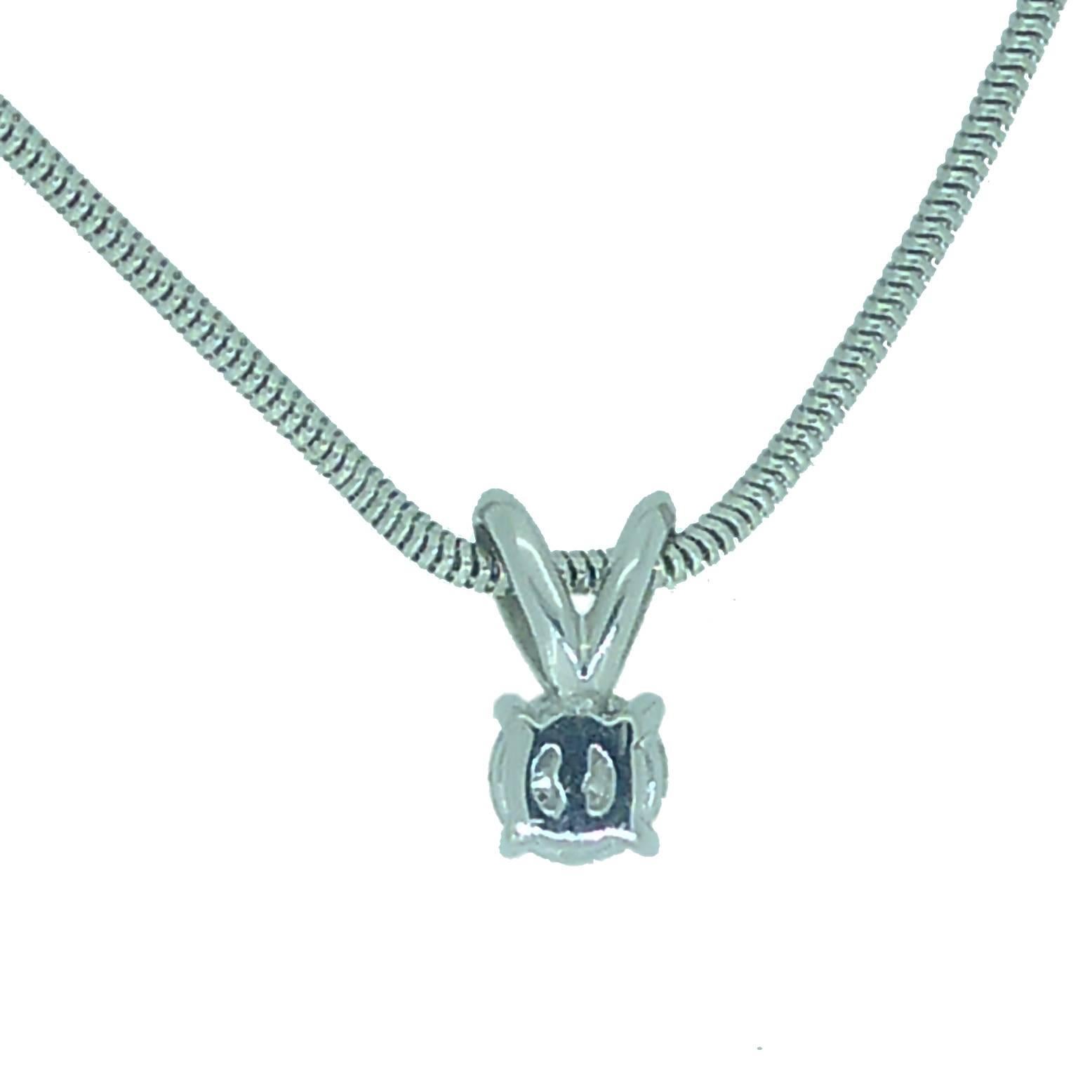 Vintage 0.65 Carat Diamond Solitaire Necklace with 18 Carat White Gold Chain 1