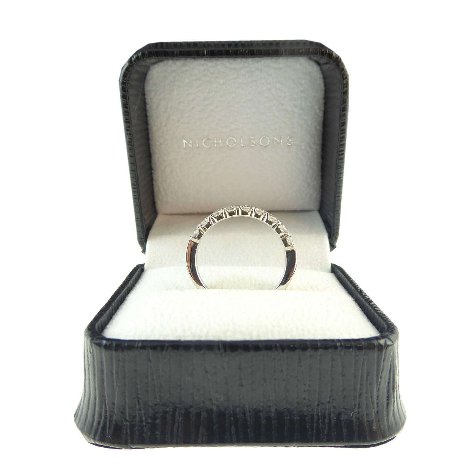 Diamond Half Eternity Ring, 0.50 carat, Platinum Band, Pre-Owned 2