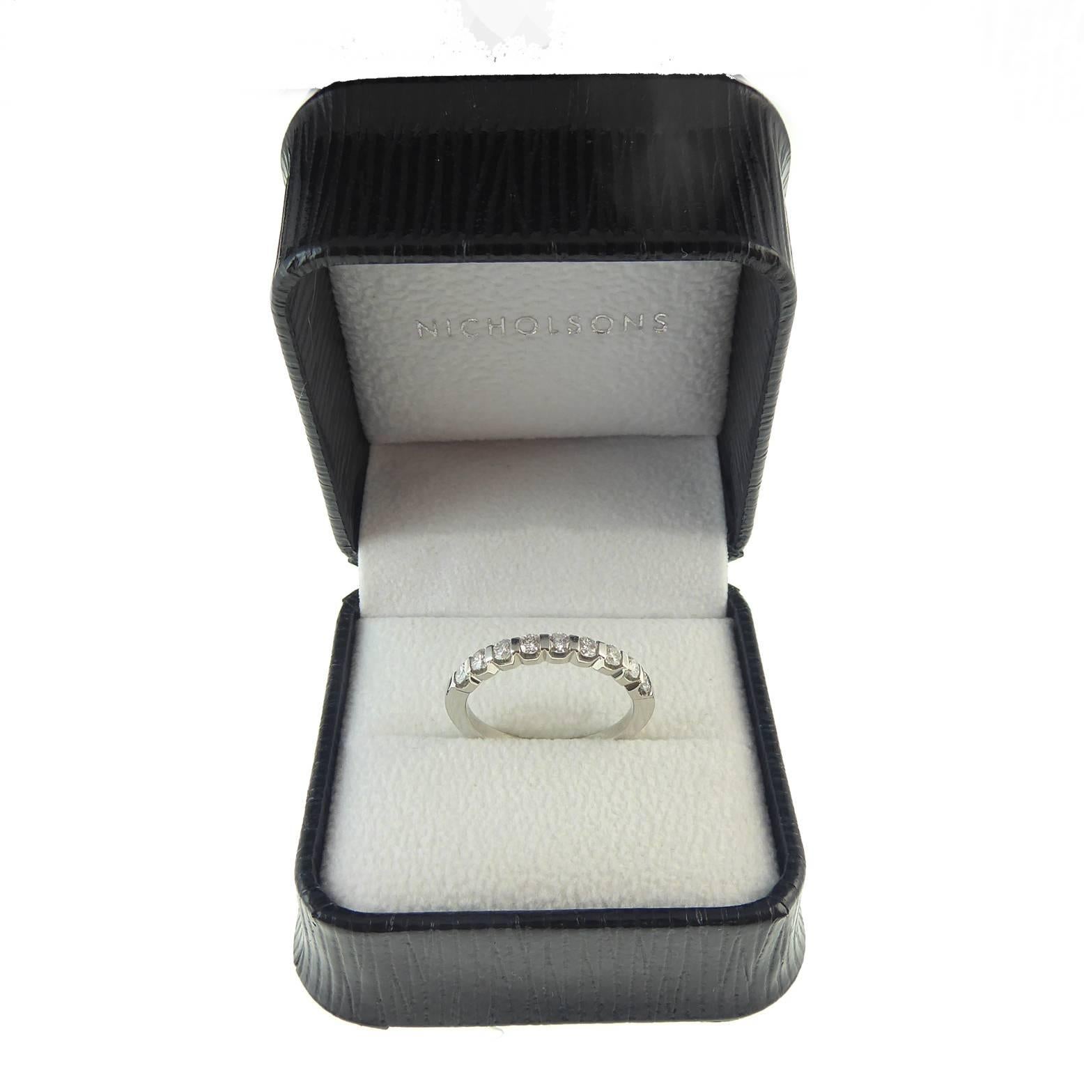 Diamond Half Eternity Ring, 0.50 carat, Platinum Band, Pre-Owned 1