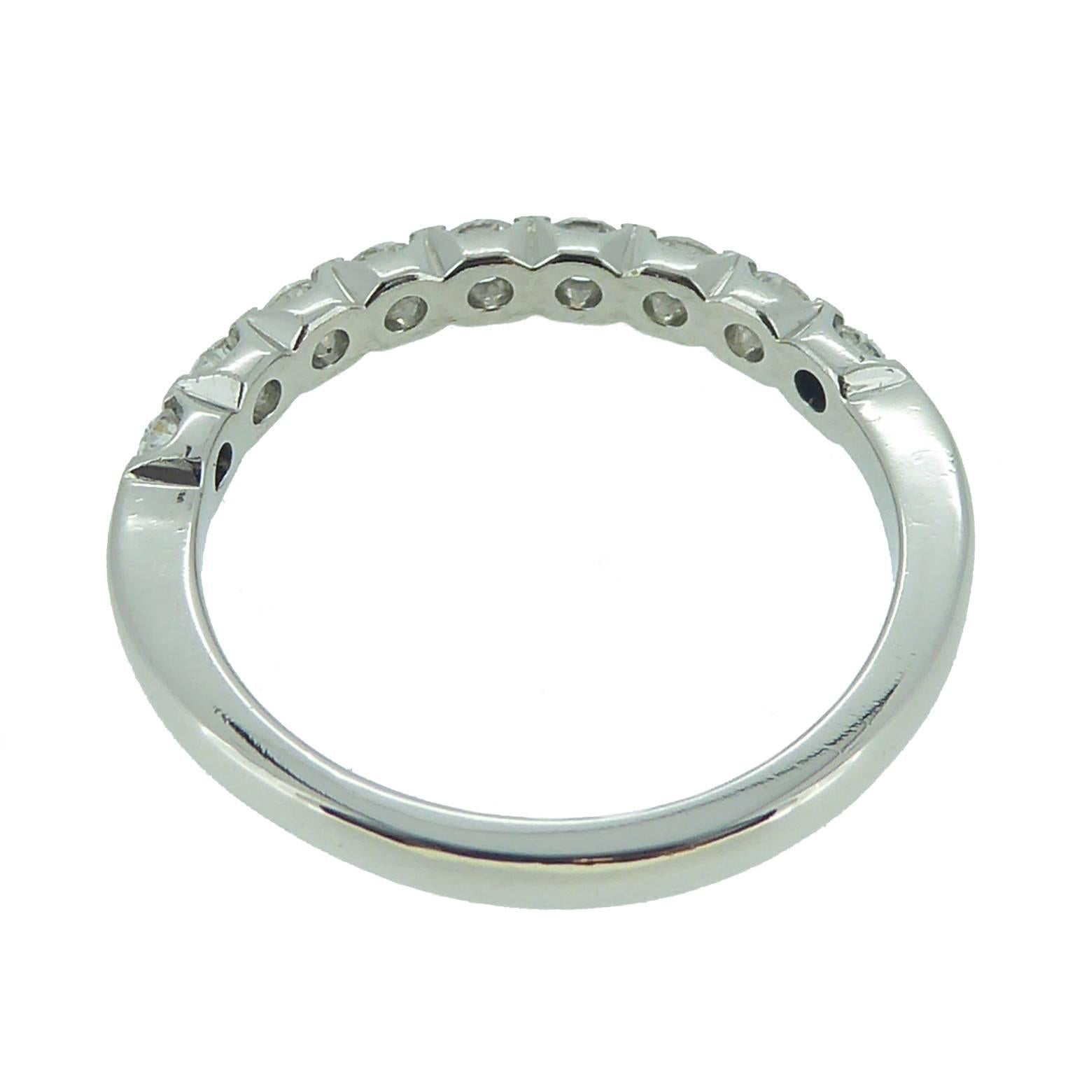 Women's Diamond Half Eternity Ring, 0.50 carat, Platinum Band, Pre-Owned