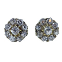 Victorian Diamond Cluster Earring Studs