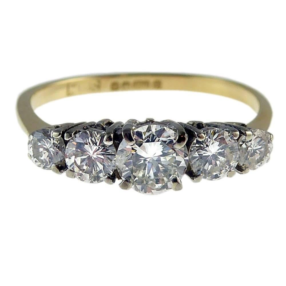 1980s Vintage Diamond Engagement Ring, 0.68 Carat, Hallmarked Sheffield, 1988