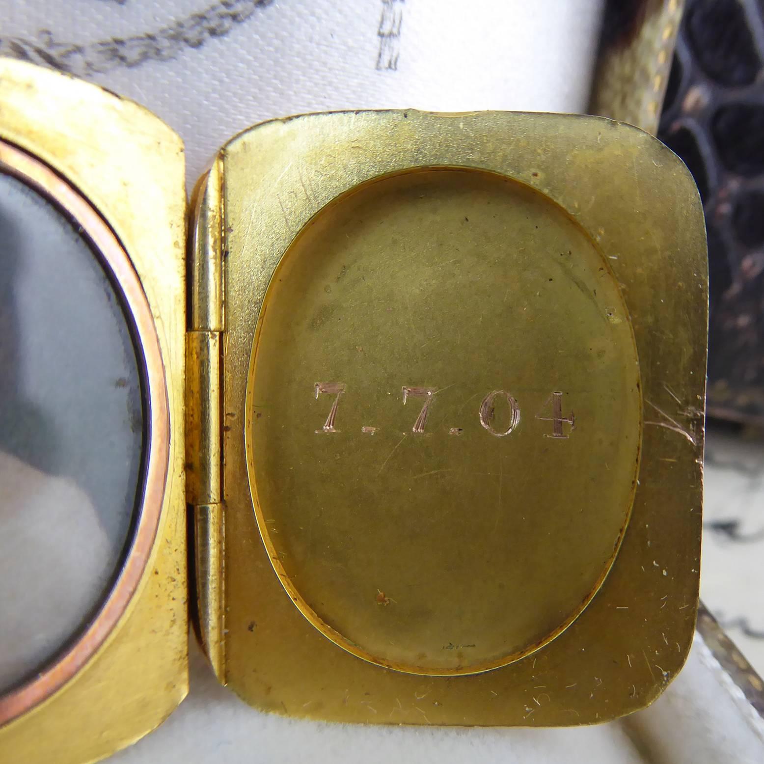Antique 10 Karat Gold Locket, Engraved 