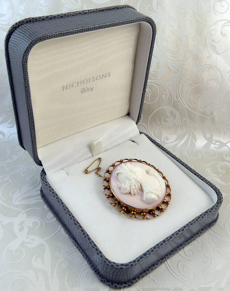 Antique Victorian Cameo Brooch, Rose Gold Surround, circa 1890s For Sale 5