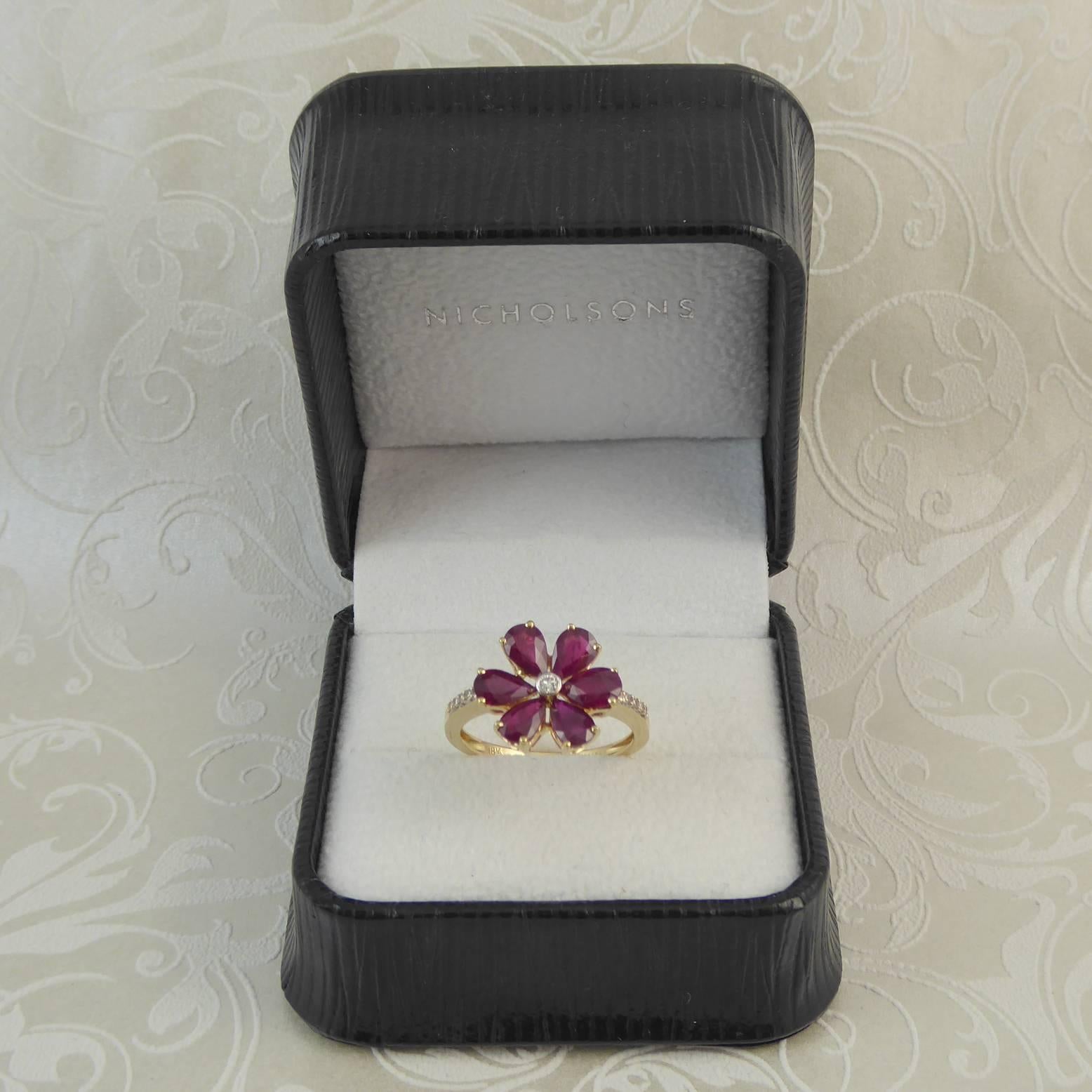 ruby daisy ring