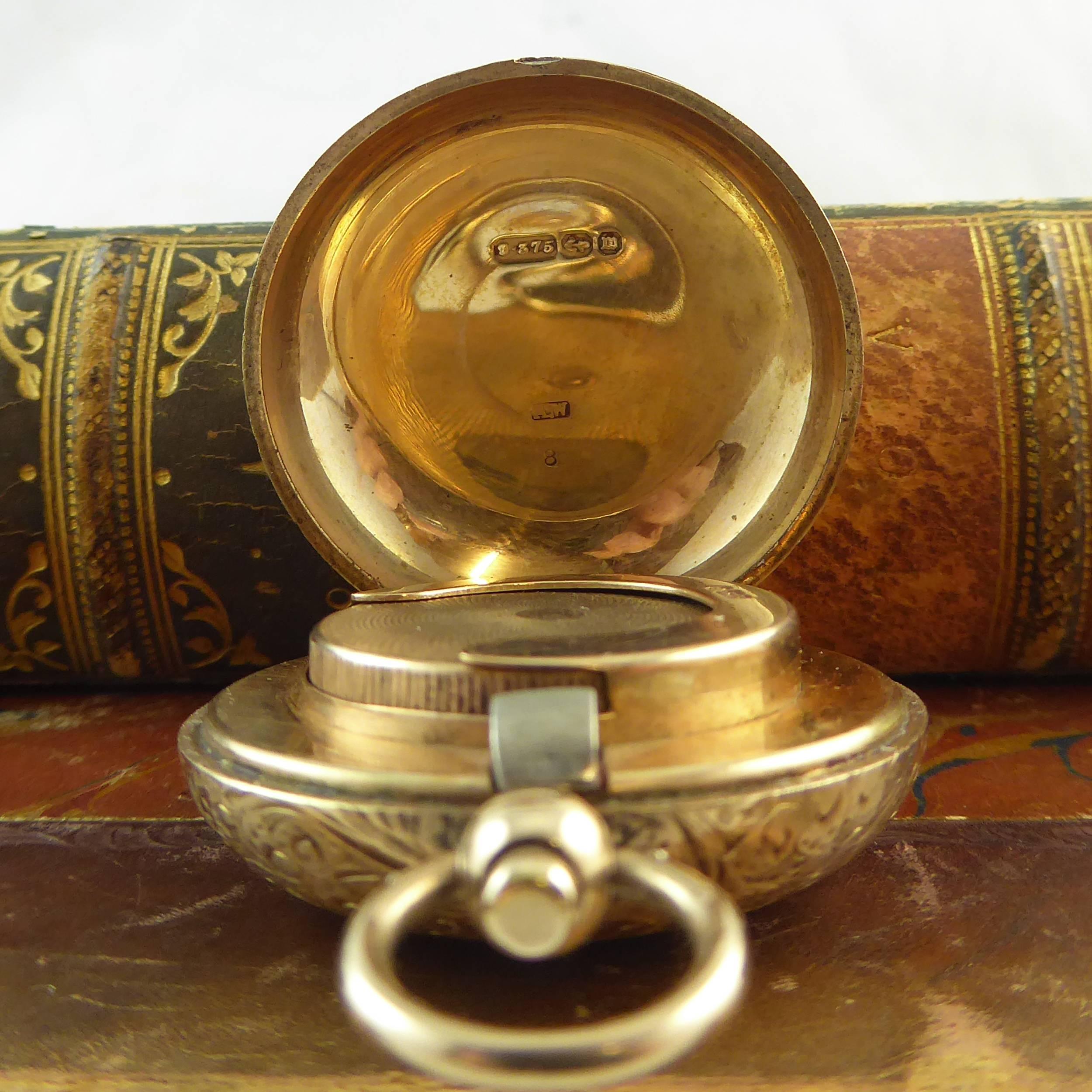 Antique Victorian Sovereign Case by Alfred Wigley,  9ct Gold, Birmgham 1896 2