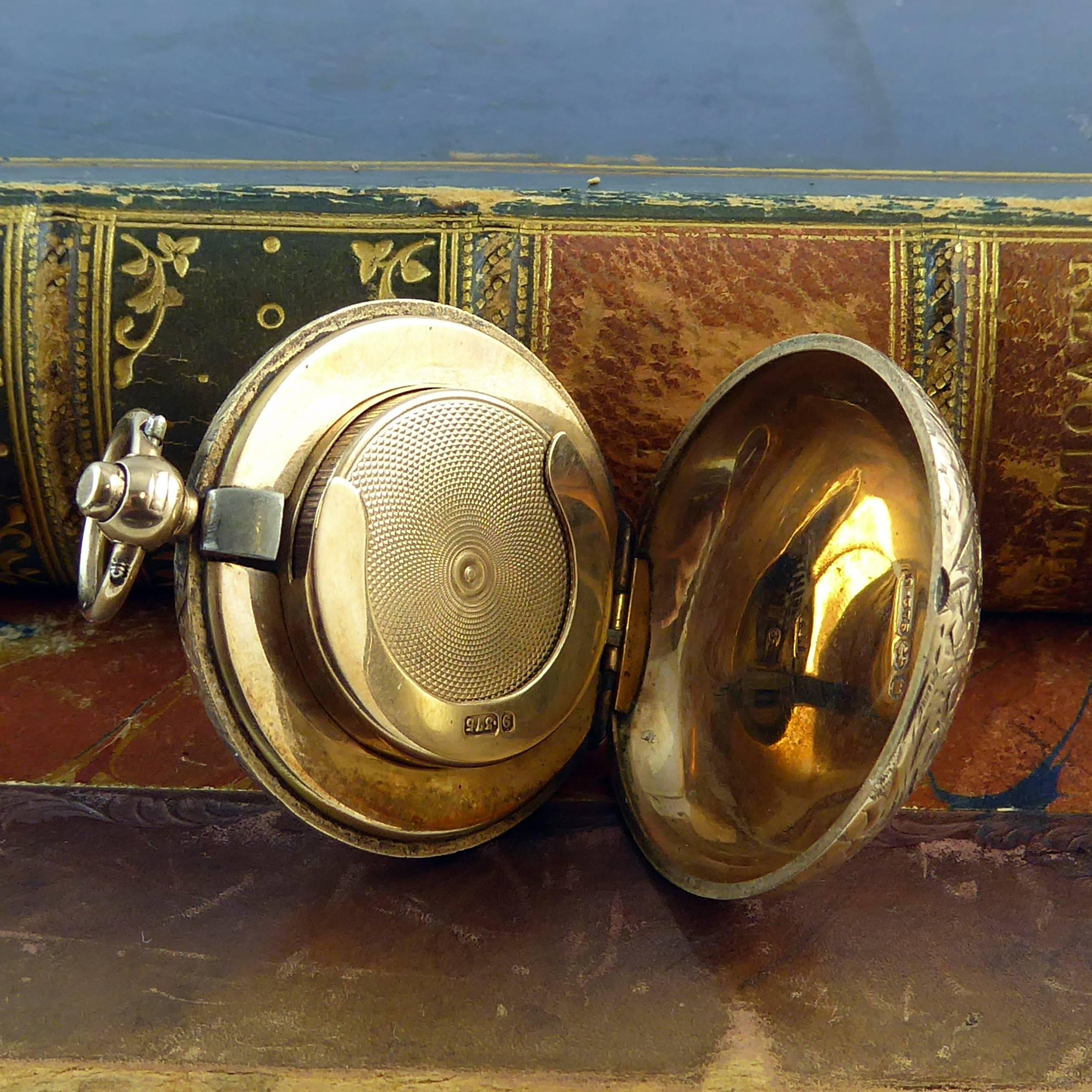 Women's or Men's Antique Victorian Sovereign Case by Alfred Wigley,  9ct Gold, Birmgham 1896