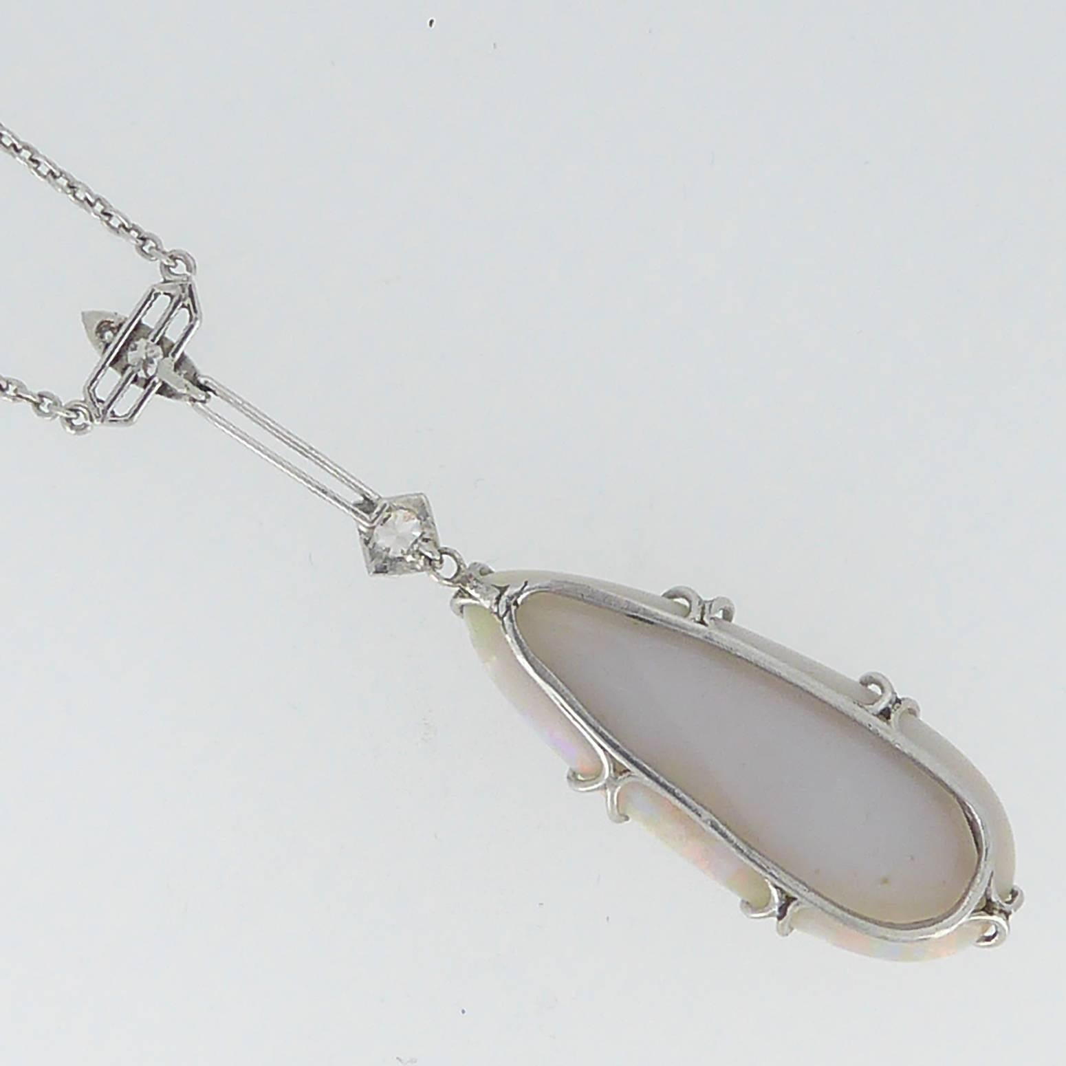vintage opal pendant necklace
