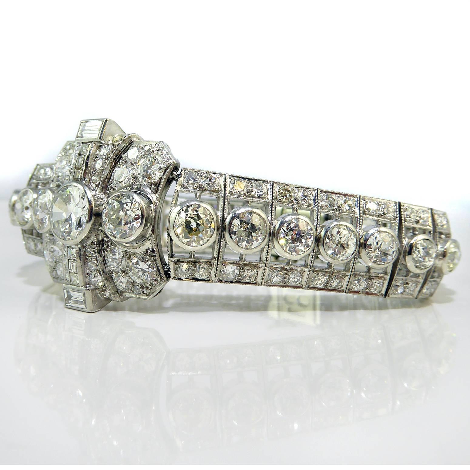 Art Deco Diamond Bracelet, Old Cut Diamonds, 16 Carat 3