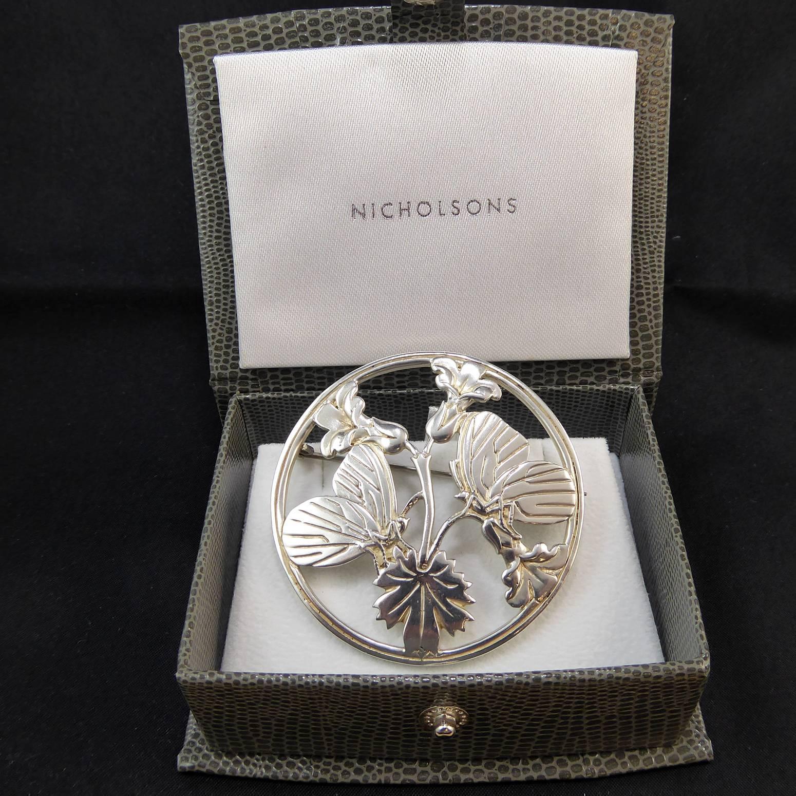 Art Nouveau George Jensen Vintage Silver Butterfly Brooch, Designed by Arno Malinowsky