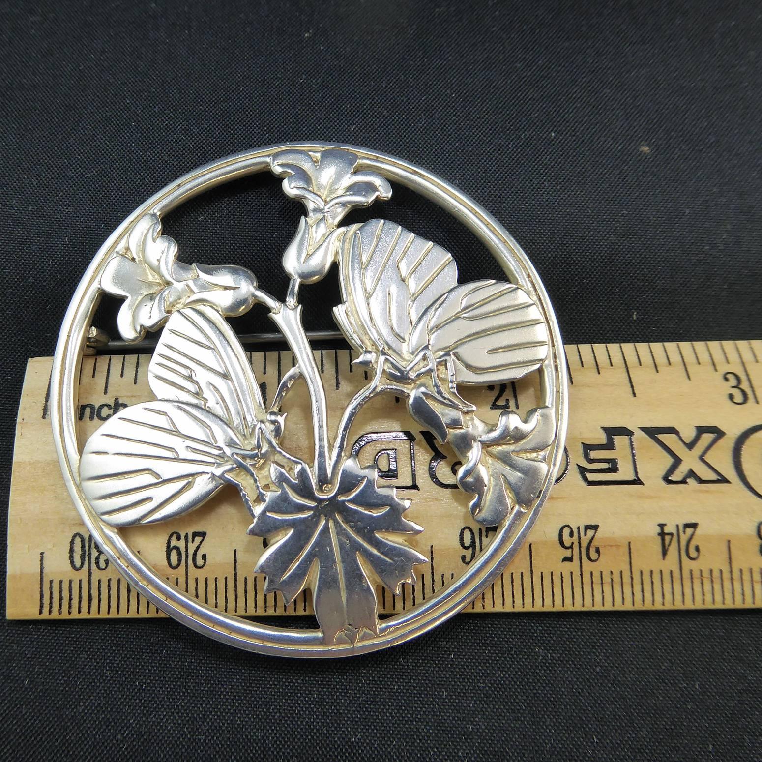 Women's George Jensen Vintage Silver Butterfly Brooch, Designed by Arno Malinowsky