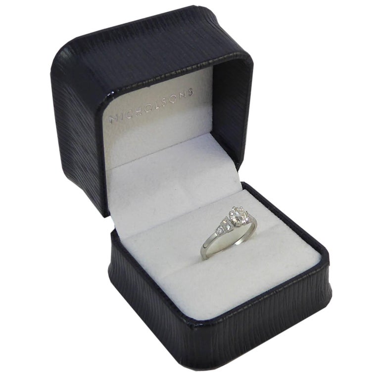 Old European Cut Diamond Engagement Ring, Art Deco Style, Diamond ...