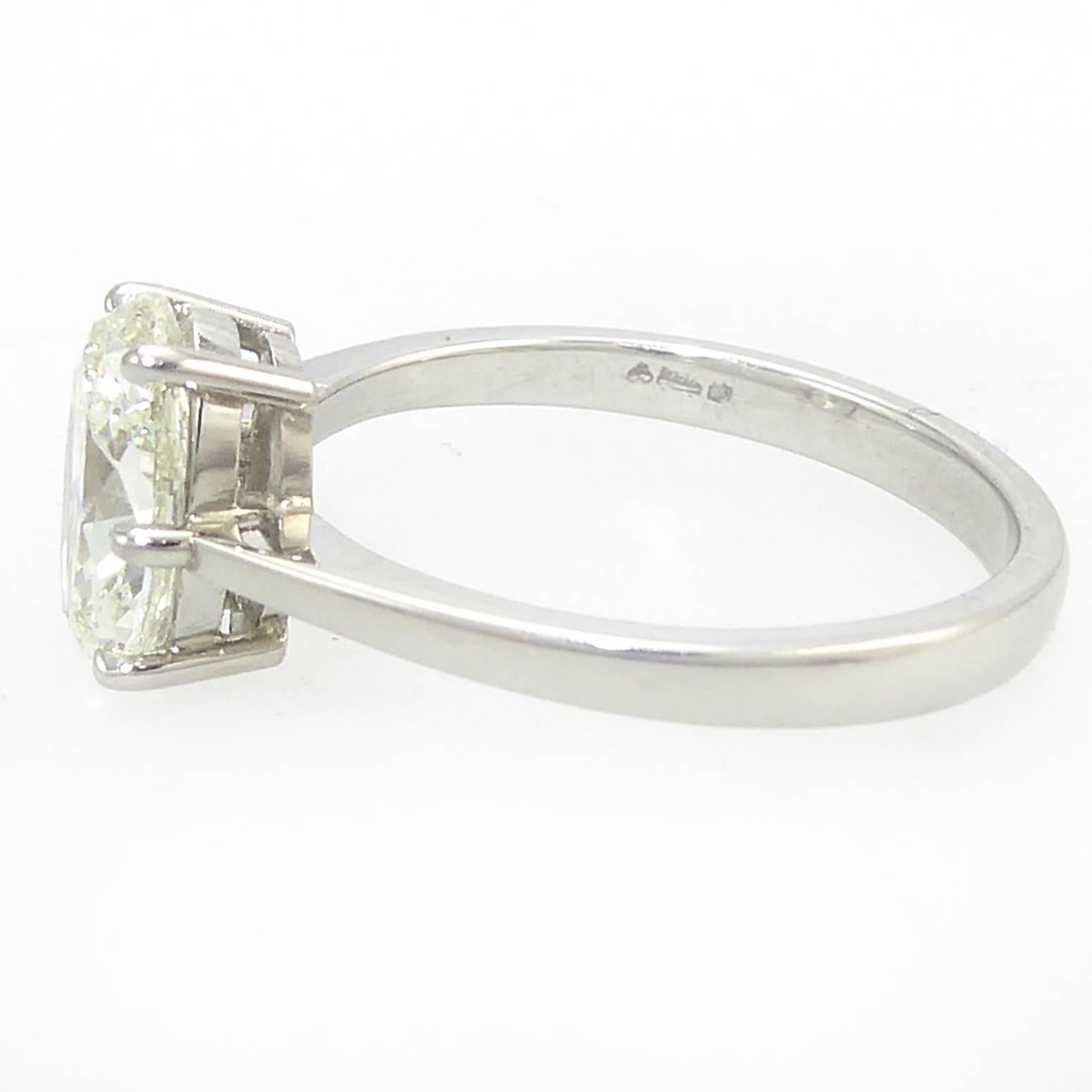 Oval Diamond Engagement Ring, 1.51 Carat Brilliant Cut Solitaire, Platinum 2