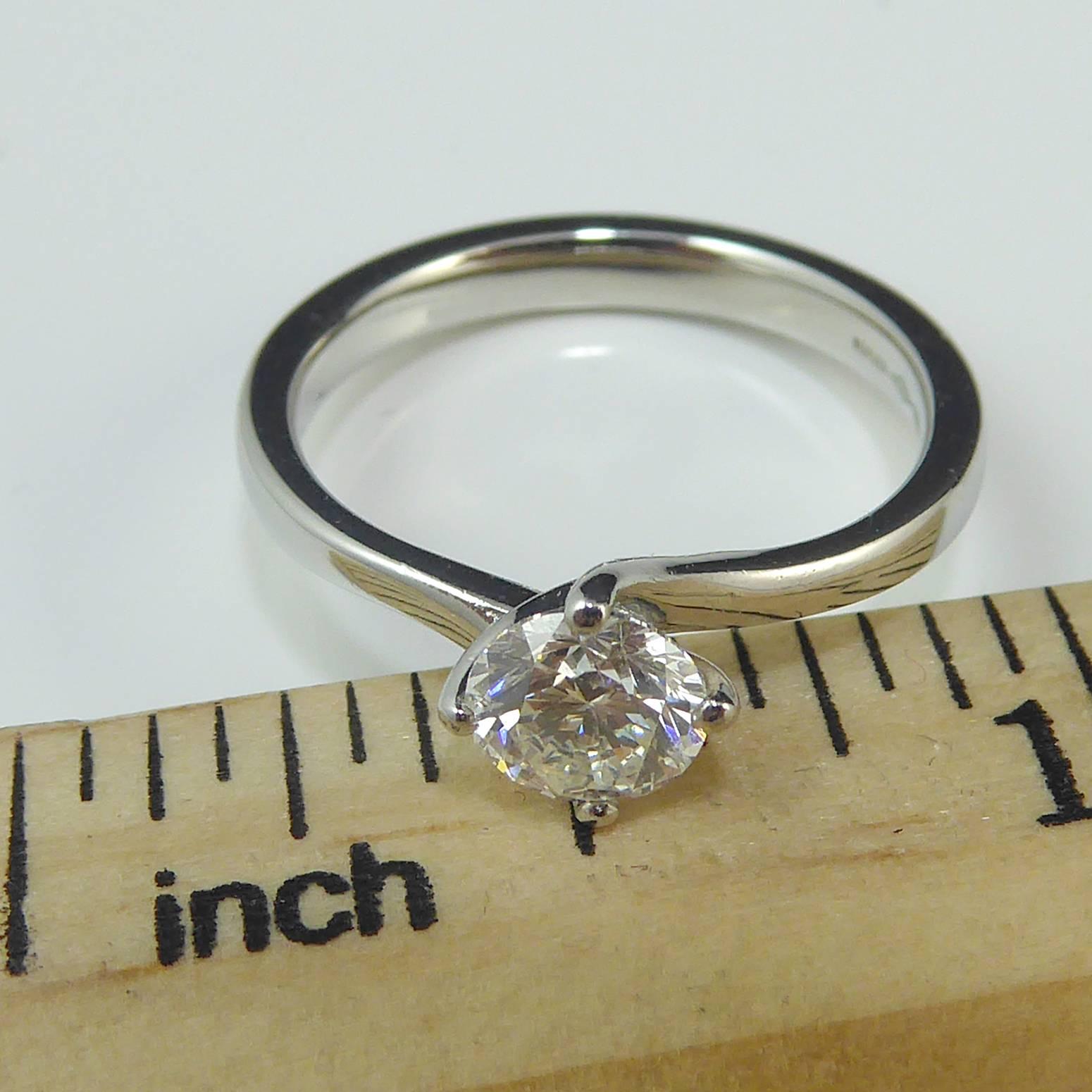 Women's 0.55 Carat Solitaire Diamond Engagement Ring, Platinum