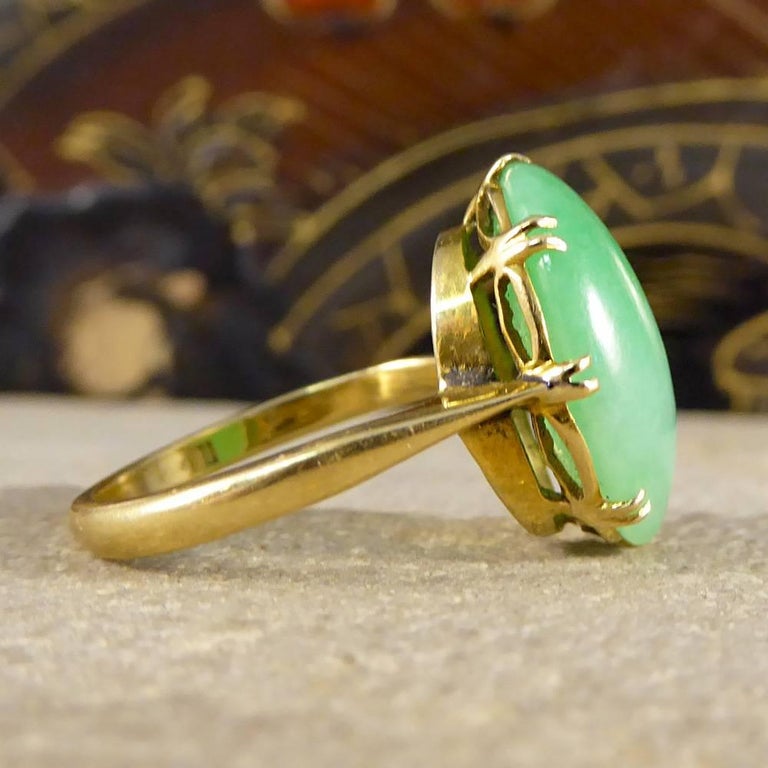 Antique Edwardian Jade Ring in 18 Carat Gold at 1stDibs