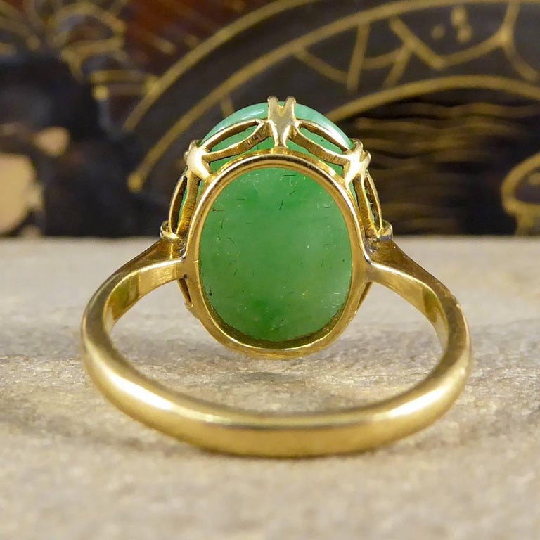 Antique Edwardian Jade Ring in 18 Carat Gold at 1stDibs