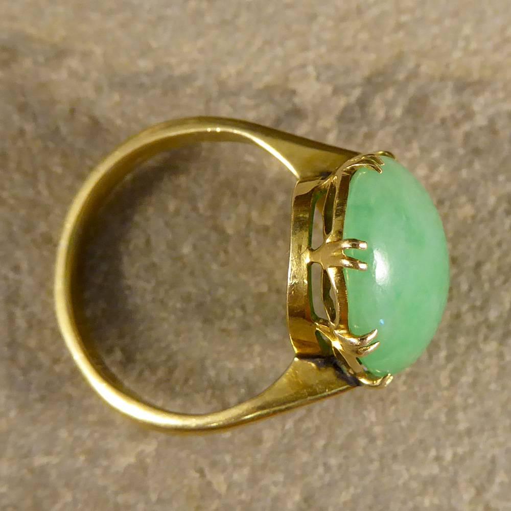 Women's Antique Edwardian Jade Ring in 18 Carat Gold