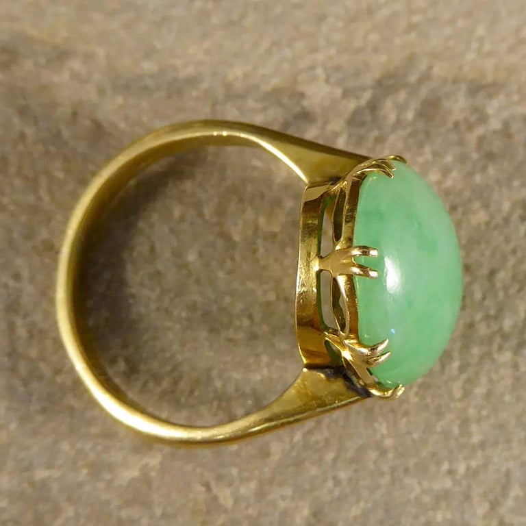 Antique Edwardian Jade Ring in 18 Carat Gold at 1stDibs