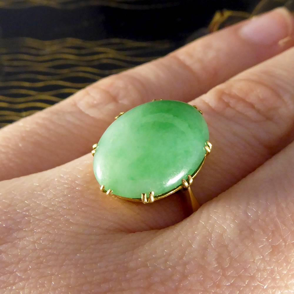 Antique Edwardian Jade Ring in 18 Carat Gold 1