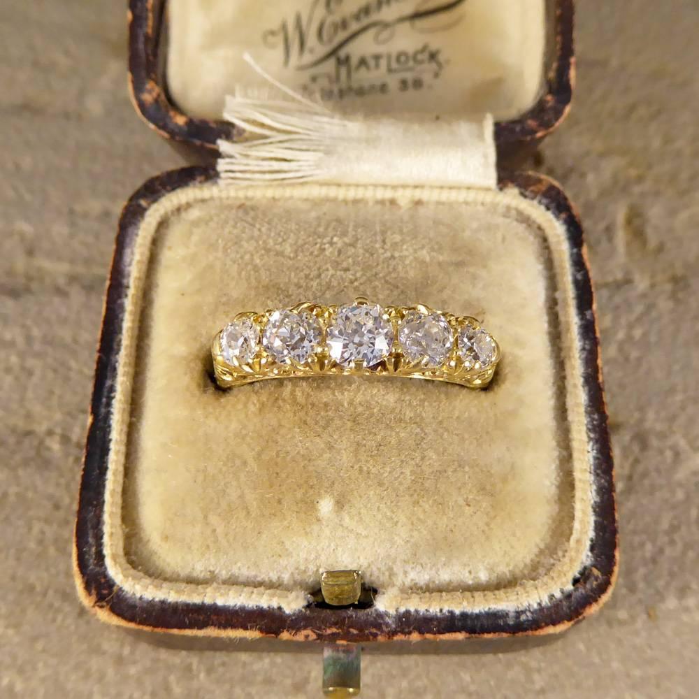 Antique Late Victorian Diamond Five-Stone Ring in 18 Carat Gold 5
