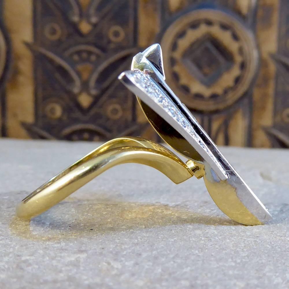 Modern Vintage Diamond Concorde Ring in Platinum and 18 Carat Gold