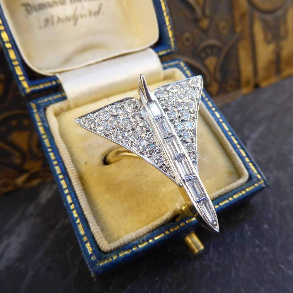 Vintage Diamond Concorde Ring in Platinum and 18 Carat Gold 3