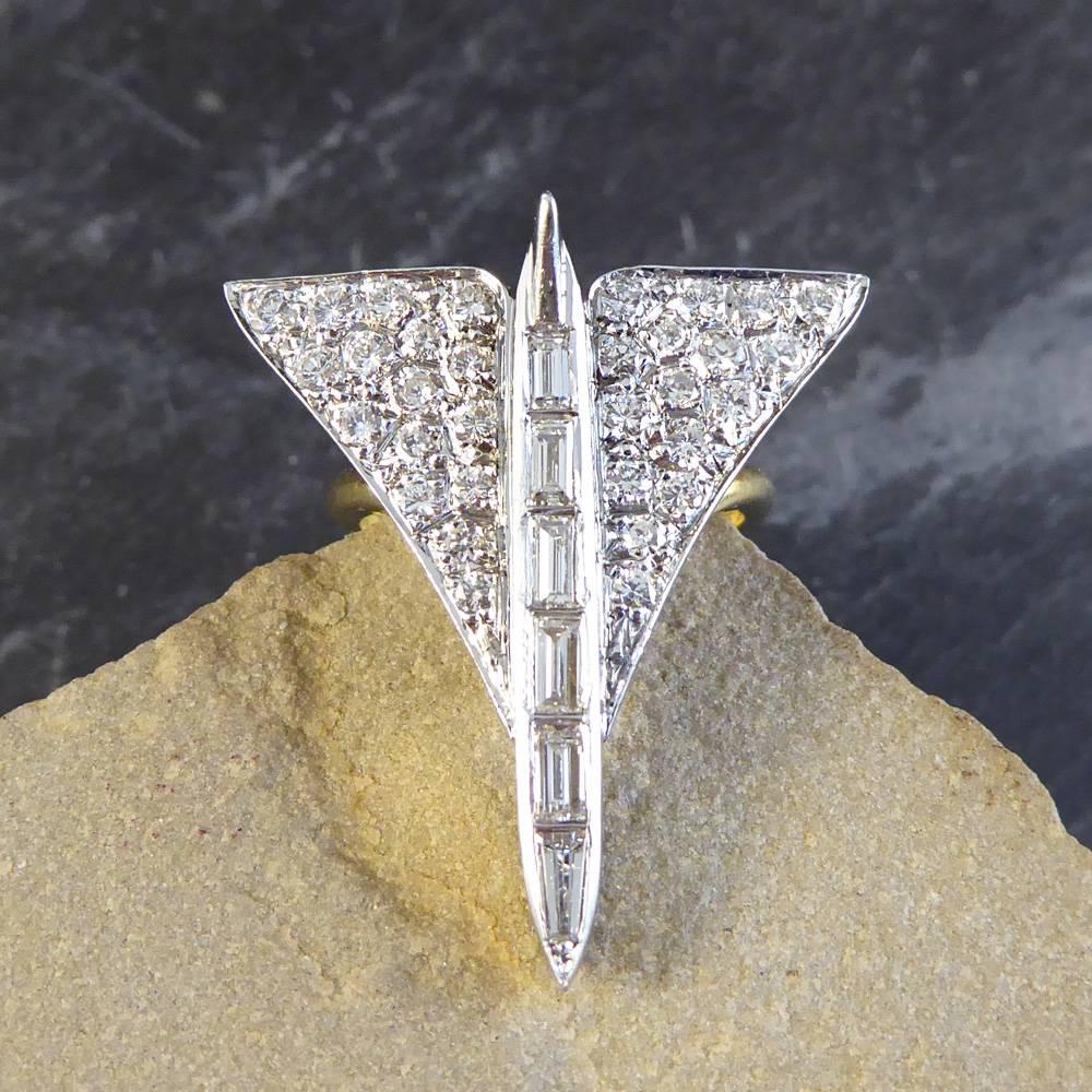 Vintage Diamond Concorde Ring in Platinum and 18 Carat Gold 4