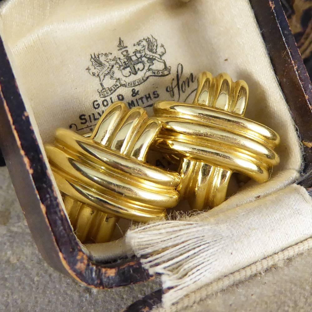 Tiffany & Co. Vintage Domed Cross Clip on Earrings in 18 Carat Gold 3
