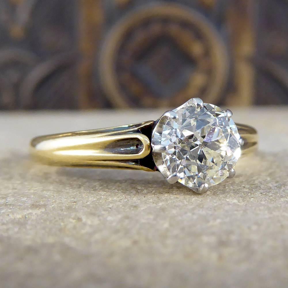 This stunning solitaire ring has been modeled in 18ct gold. It features a fabulous old cut diamond, and the detailing on the shoulders is really beautiful!

The perfect classic engagement ring, or addition to your antique collection!

Diamond
