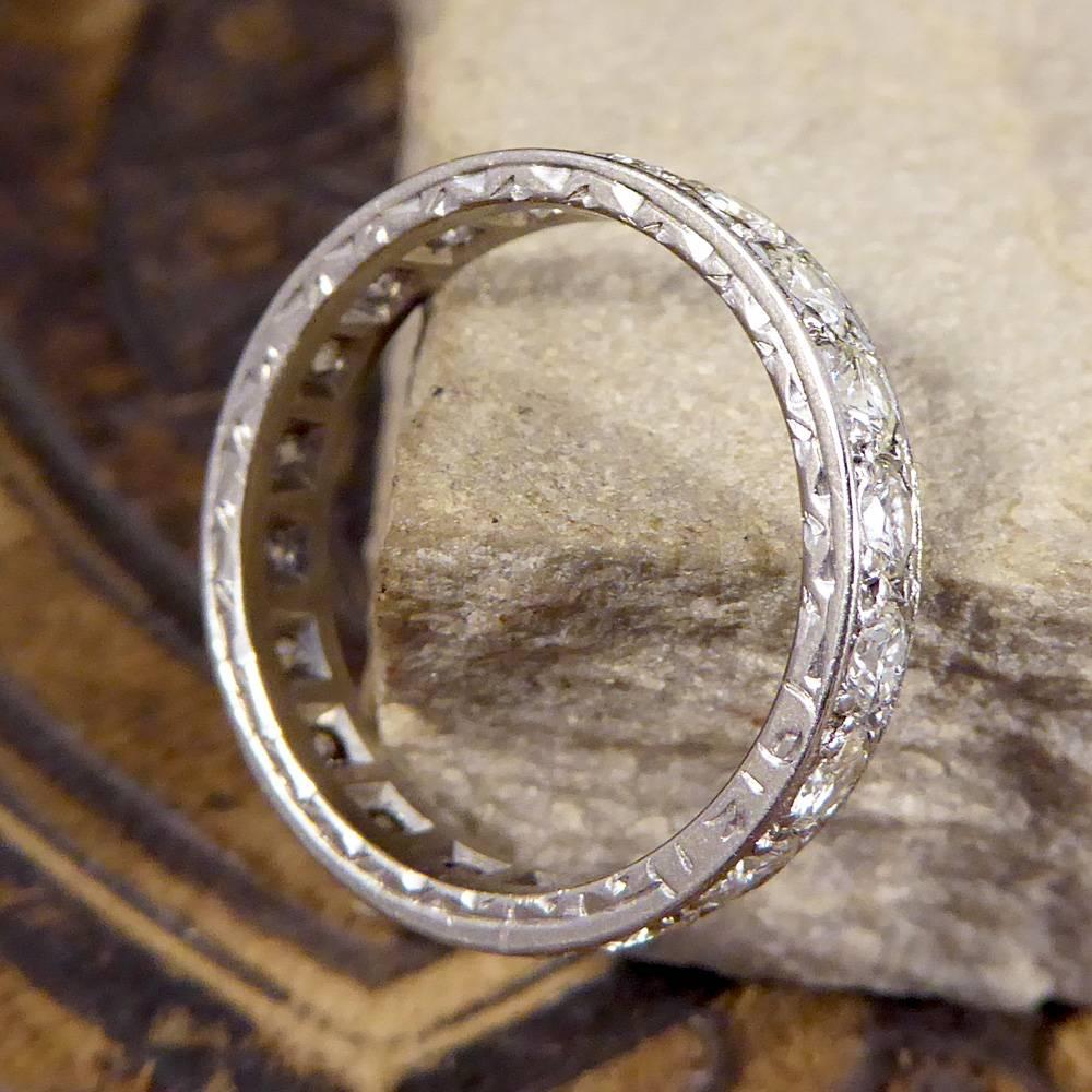 Art Deco 2 Carat Diamond Eternity Ring in 18 Carat White Gold 1