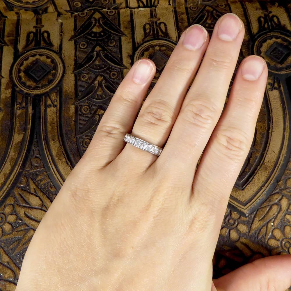 Art Deco 2 Carat Diamond Eternity Ring in 18 Carat White Gold 4
