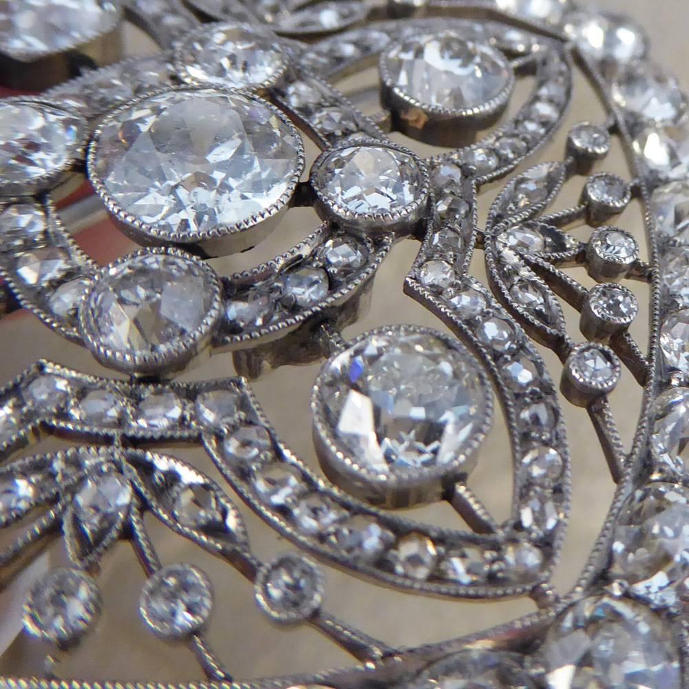 Antique Edwardian Bellé Époque Diamond Brooch and Pendant in Platinum 1